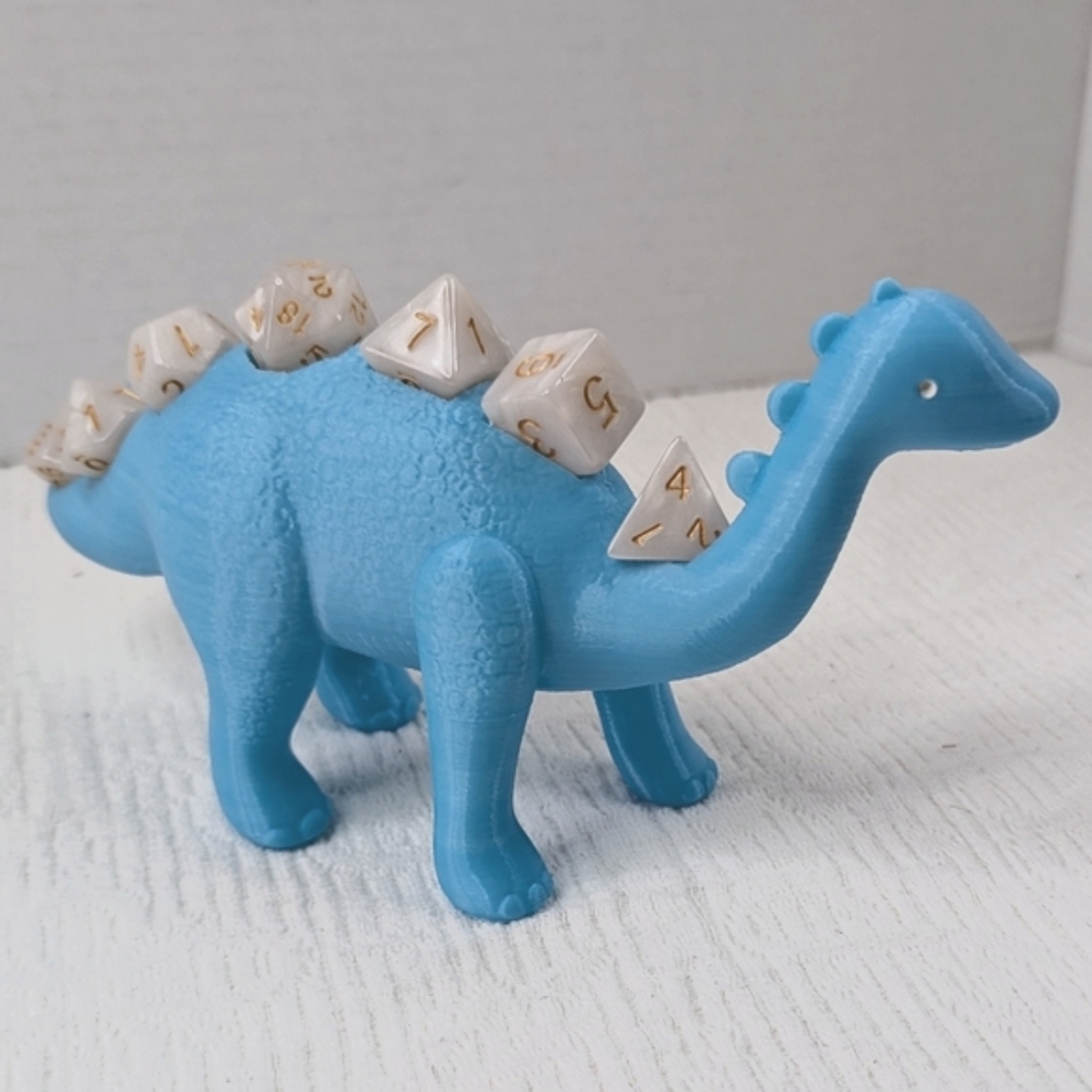 DND‎ RPG Table Games  Dinosaur Dice Holder And Dice Set 3D Filament Aqua/White